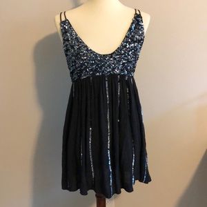 Intimately FreePeople BNWT Black Sequin Slip Sz XS